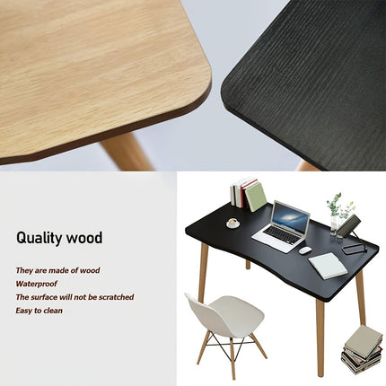 Compact Modern Minimalist Small Home Office Desk & Study Table - Metal Frame