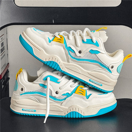 Men'S Fashionable and Versatile Casual Flat Sports Shoes Microfiber Upper, PVC Sole, Lace Closure,