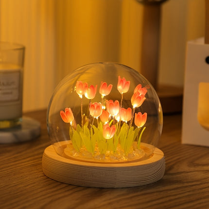 10pcs Tulip Night Light Set - Bedroom Artistic Floral Decoration, Luminous Tabletop Embellishment