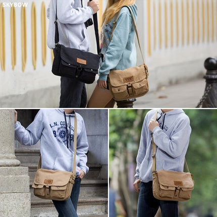 Retro-Style Canvas Messenger Bag Suitable for Casual Travel, Featuring a Spacious Design