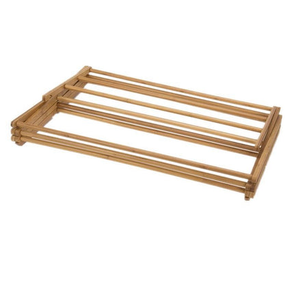 Bamboo Floor Clothes Hanger Foldable Solid Wood Balcony Indoor X-type Retractable Household Towel Rack Large And Small