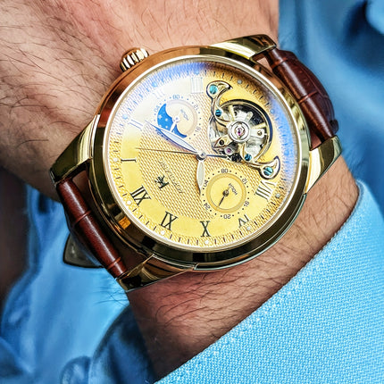 Tourbillon Luxury Automatic Mechanical Watch for Men - Fashionable and Versatile Casual Style