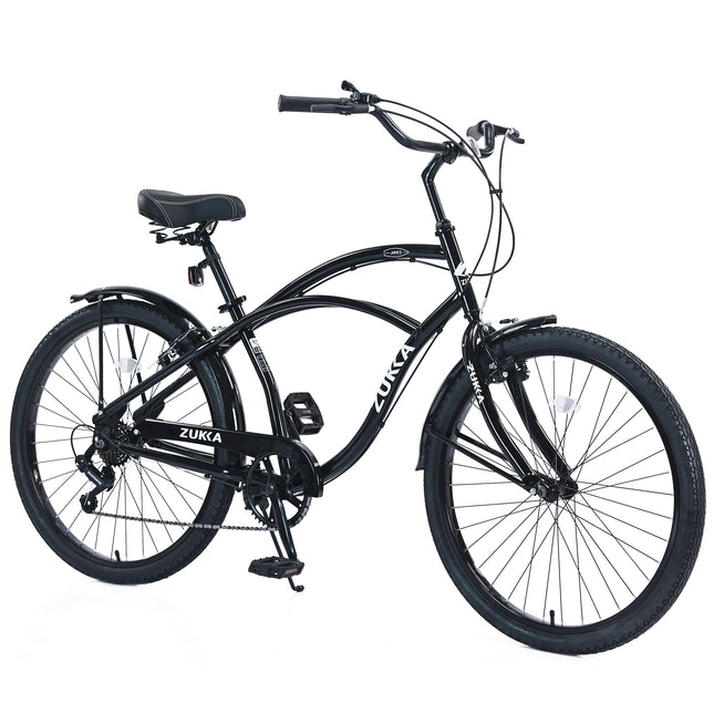 7 Speed Bicycles 26'Inch Multiple Colors Men's Beach Cruiser Bike