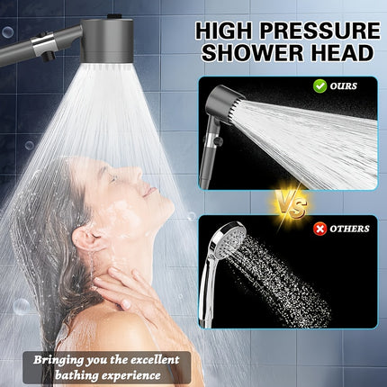 4-Speed High Pressure Shower Heads with Filter Cartridges Set, Water-Saving Shower Head