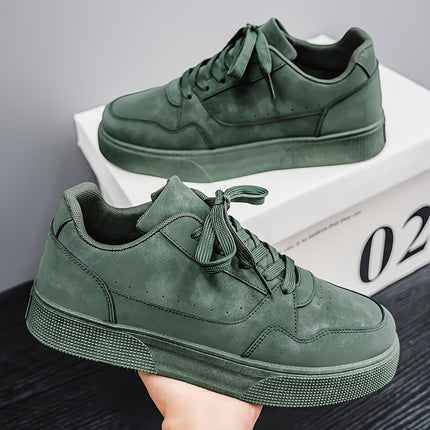 2025 Spring New Men'S Solid Color Casual Sneakers, Low-Top Lace-Up Trendy Versatile Skate Shoes.