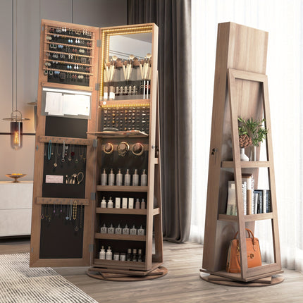 Jewelry Armoire - Sturdy and Stable Free-Standing Design with Soft and Energy-Efficient LED Lighting