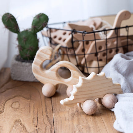 Baby Dog Shape Ecofriendly Wooden Car Infant Cartoon Animal Puzzle Toys Child Learning Educational Blocks DIY Craft