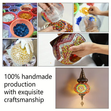 Turkish Moroccan Mosaic pendant ceiling lamp, lamp fixture with 6.1 meter or so rope and chain