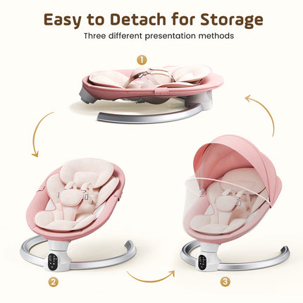 Electric Baby Rocker with Remote Control and Bluetooth Functionality, 5 Rocking Modes, Electric Baby Swing,