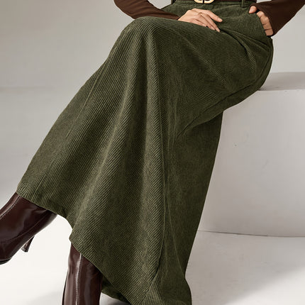 Plus Size, Plus Size Women's Autumn/Winter Corduroy A-Line Skirt