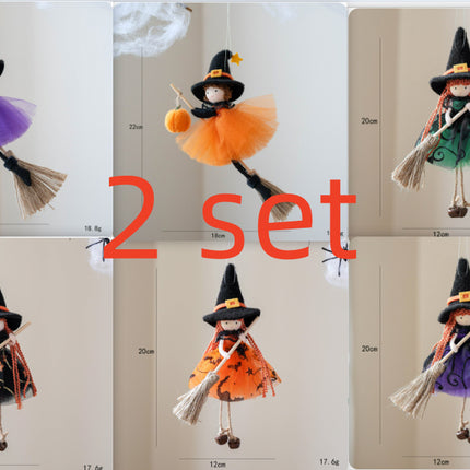 Halloween Decoration Broom Girl Angel Pendant