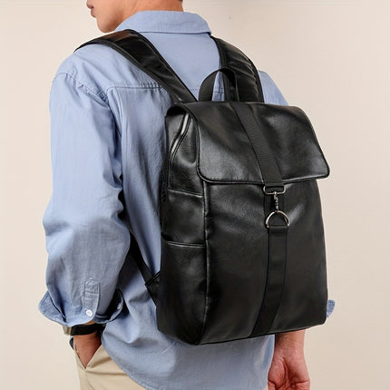 Solid Color Large Capacity Men'S Business Casual Retro Commuting Travel Bag, Laptop Bag,