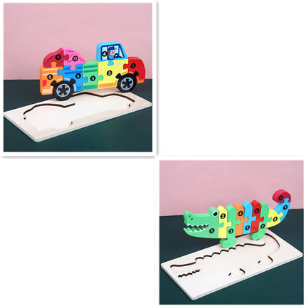 Wooden three-dimensional puzzle