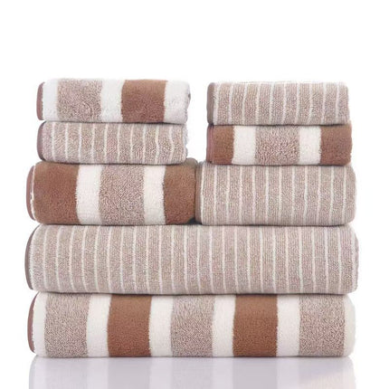 Coral Fleece Double-sided Thickened 8-piece Set Towels Square Scarf