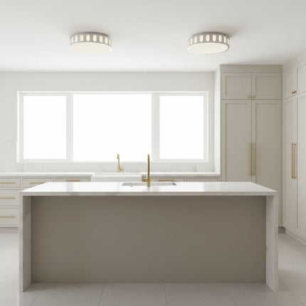 15.15-in Brushed Nickel LED Flush Mount