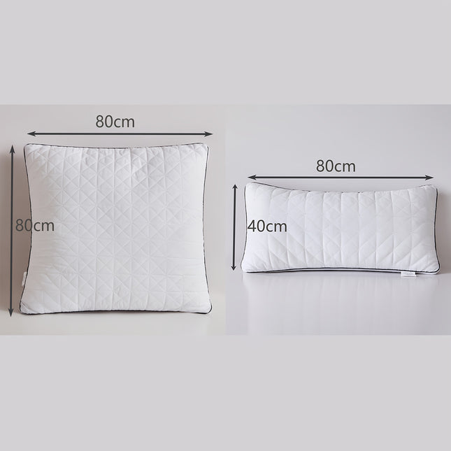 2pcs Luxury Hotel Pillows 40x80cm, 80x80cm - Star-Rated Hotel Same Style, Soft And Fluffy for Better Sleep
