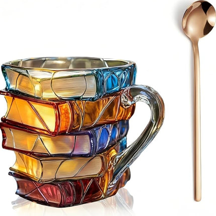 Painted Book Coffee Cup Unique Book Stacking Coffee Cup