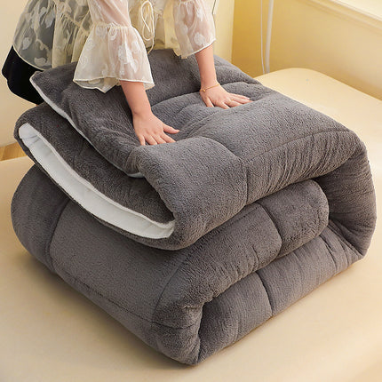 1pc Thickened Soft Plush Comforter - Warm and Comfortable Double-Sided Fleece Design Thick Quilt