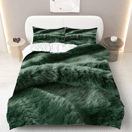 3pcs Luxury Elegant Modern Bedding Set - Soft Fluffy Duvet Cover & 2 Pillowcases