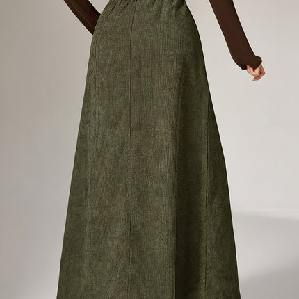 Plus Size, Plus Size Women's Autumn/Winter Corduroy A-Line Skirt