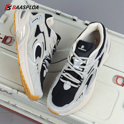 Men'S Stylish Retro Thick Shoes, Comfortable Non-Slip Lace-Up Soft Sole Activities for Men
