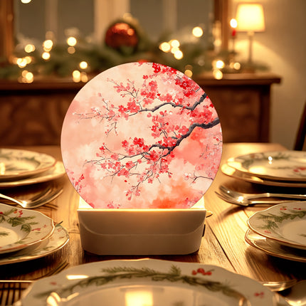 1pc Japanese Cherry Blossom Night Light with - Adjustable Brightness, Table Lamp for Bedside
