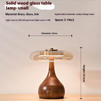 Full Spectrum Light Source 12W / Solid Wood Glass Lamp Small / US