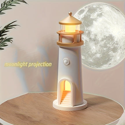 LiHangStar Smart Bedside Lamp with Motion Sensor & Dimmable LED Moonlight Projection Night Light