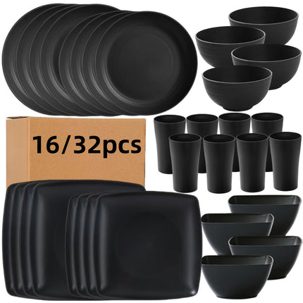 32/16pcs Kitchen Dinnerware Collection, Designed for 8 Or 4 People, Featuring Unbreakable Modern Dishes