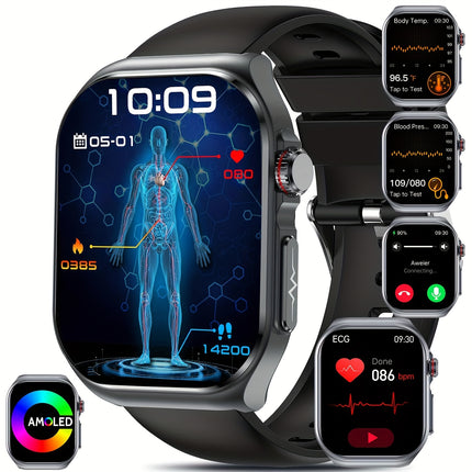 2026 New Smartwatch for Women Men, 5.18cm AMOLED Screen, 530mAh Long-Last Battery, BT 5.3 Calls,