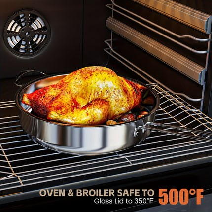 Stainless Steel Pots And Pans Set, 11-piece Induction Cookware Set With Steamer,