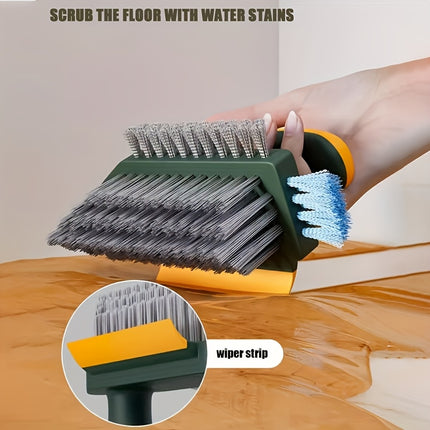 2-in-1 Gap & Floor Cleaning Brush - Durable Plastic, Portable Design with Attachments,