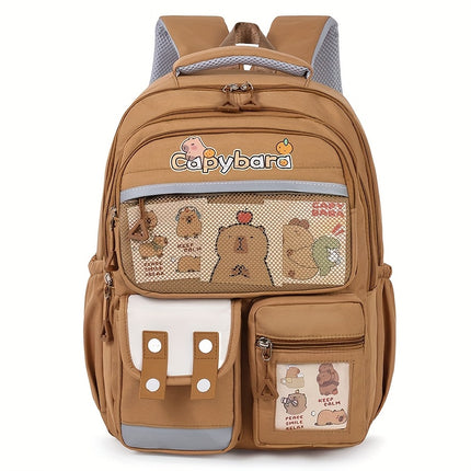 Cute Capybara Backpack with Capybara Patterns - Lightweight School Bookbago,
