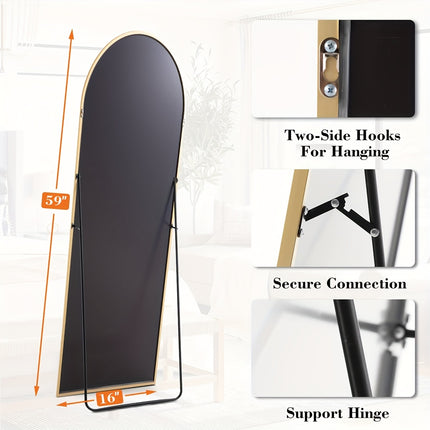 Aluminum Full Body Mirror] Full Body Mirror Arched/Rect Full Length Mirror | With Stand