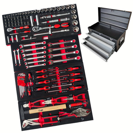 108pcs Tool Set with Drawer Box, Portable Storage Case for Auto Repair Kit and Hardware Tools