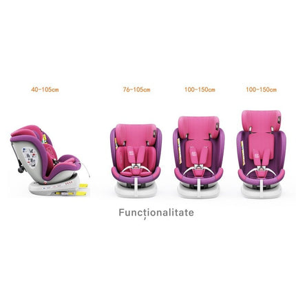 Car Seat TWT Plus Isize Buf Boof Unicornpink with Isofix Rotating 360 Degrees Top Tether