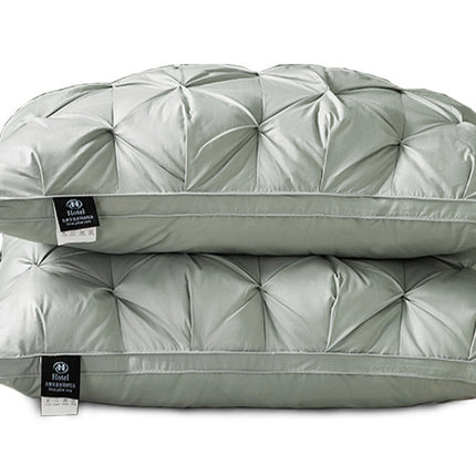 A Pair Of Feather Pillows And White Goose Single Neck Guards