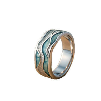Beach Wave Series Ring Design Aurora Ocean Holiday Style Jewelry