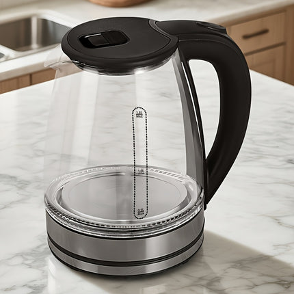 110V High Borosilicate Electric Kettle 33.85-101.44oz Capacity, 1000W Power, Easy Cleaning,
