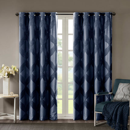 Knitted Jacquard Total Blackout Curtain Panel(Only 1 Pc Panel)
