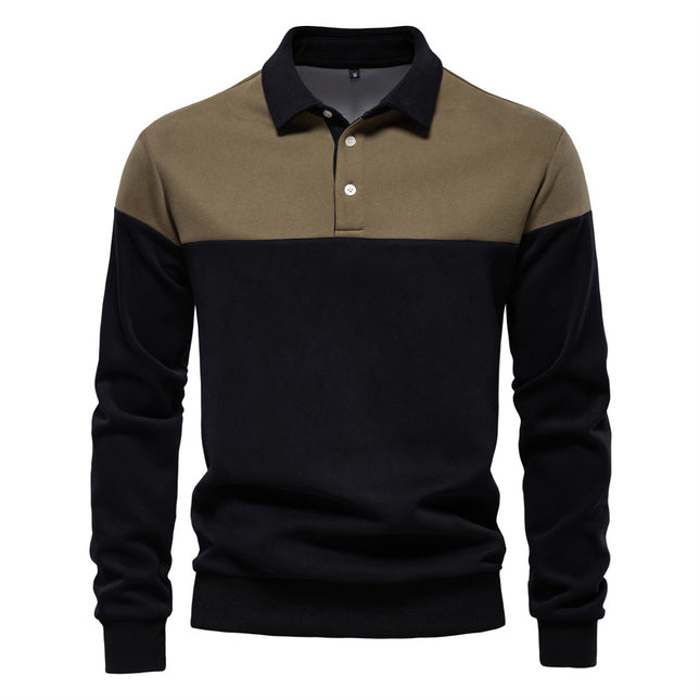 Men's Casual Long-sleeved Polo Collar Sweater