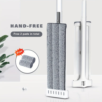 1set Mop Plus 2 Mop Cloths - Long-Handled Hands-Free Cleaning for Wet and Dry Floors,