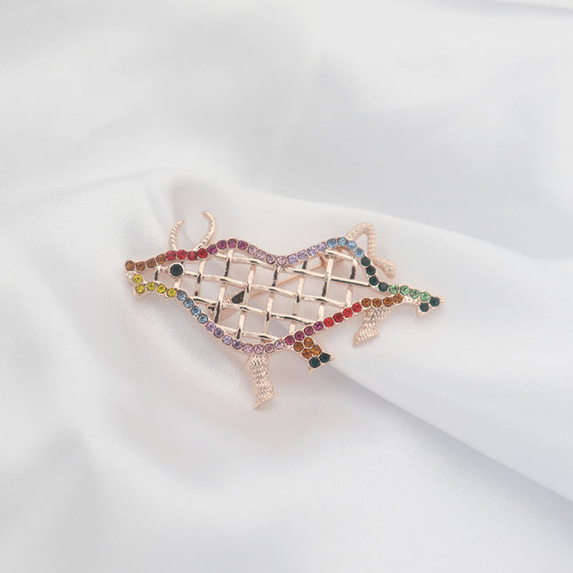 Zodiac Ox Brooch Ins Cartoon Cute Retro