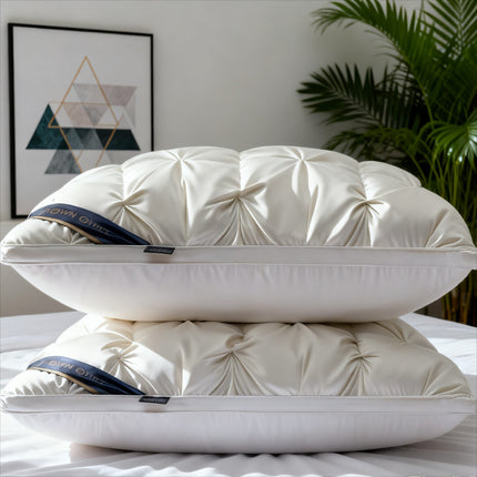 2pcs Fluffy Sleep Pillows | Adult Family Hotel Gift, 100% Polyester Fiber, Moderate Support,