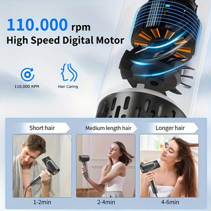 A 5-In-1 Brushless Motor Hair Dryer That Dries Quickly, Features Four Color Temperature Settings,