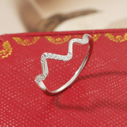 Light-luxury Minimalist Zircon-studded Ring For Women