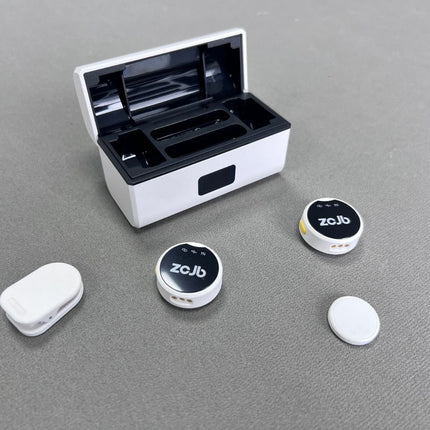 Wireless Collar Clip Microphone With Charging Bin Round One Drag Two Magnetic Button