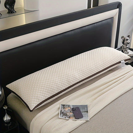 1pc Extra-Long Body Pillow - Hypoallergenic Bed Pillow with Zipper Closure, Ergonomic for Back