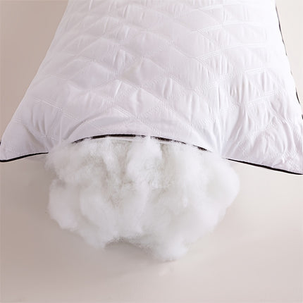1pc Long Embroidered Pillow | Soft Polyester Filling, Classic Style, Zipper Closure