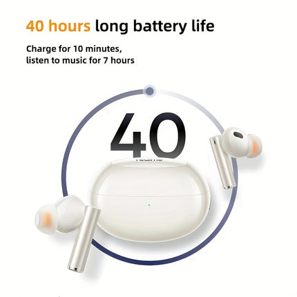 Buds Air 5 Pro Wireless Headphones, realBoost Dual Drivers, Up to 40 Hours of Playback,